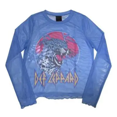 Def Leppard Ladies Long Sleeve T-shirt: Lightning Leopard (mesh) (xx-large) XXL