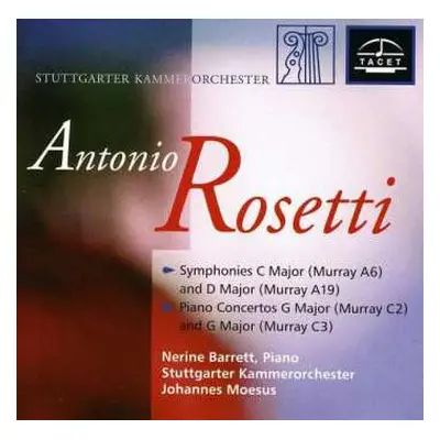 CD Antonio Rosetti: Klavierkonzerte Murray C2 & 3 (kaul Iii Nr.1 & 2)