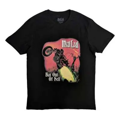 Meat Loaf Unisex T-shirt: Bat Out Of Hell Cover (back Print) (medium) M