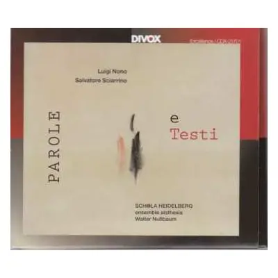 CD Salvatore Sciarrino: Parole E Testi DIGI