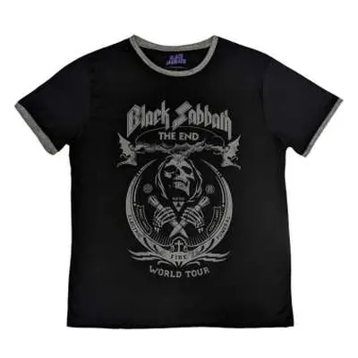 Black Sabbath Unisex Ringer T-shirt: The End Mushroom Cloud (small) S