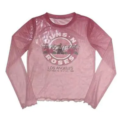 Guns N' Roses Ladies Long Sleeve T-shirt: Bullet Seal (mesh) (x-large) XL