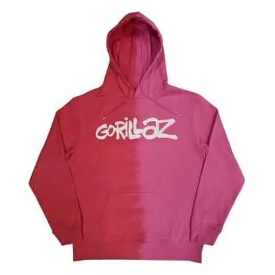 Gorillaz Unisex Pullover Hoodie: Two-tone Brush Logo (wash Collection) (large) L