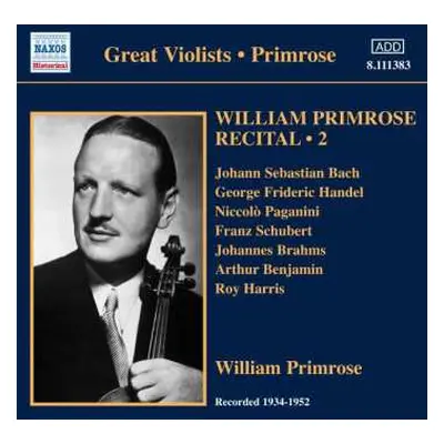 CD Niccolò Paganini: William Primrose - Recital Vol.2