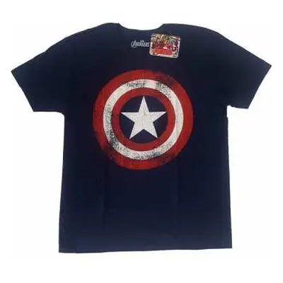 Tričko Captain America Distressed Shield XXL