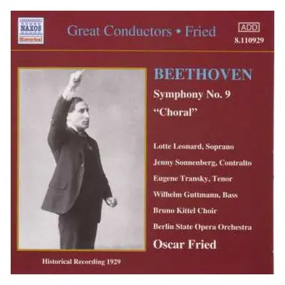 CD Ludwig van Beethoven: Symphony No. 9 "Choral" (Historical Recording 1929)