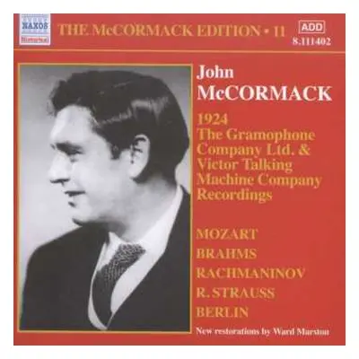 CD Johannes Brahms: John Mccormack-edition Vol.11 / The Gramophone Company Ltd. & Victor Talking