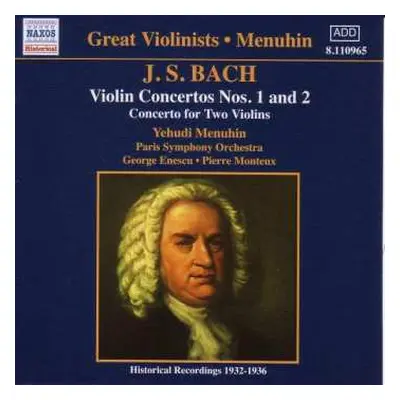 CD Johann Sebastian Bach: Violin Concertos Nos. 1 And 2