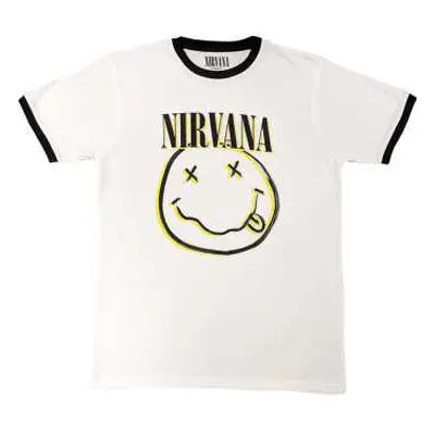 Nirvana Unisex Ringer T-shirt: Double Smiley (medium) M