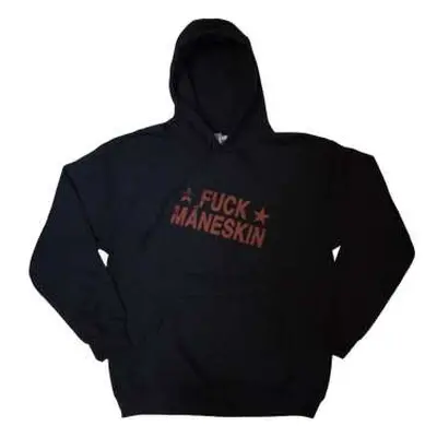 Maneskin Unisex Pullover Hoodie: Fuck Maneskin (back Print & Ex-tour) (x-large) XL