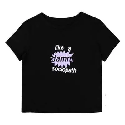 Olivia Rodrigo Ladies Crop Top: Like A Damn Sociopath (ex-tour) (small) S