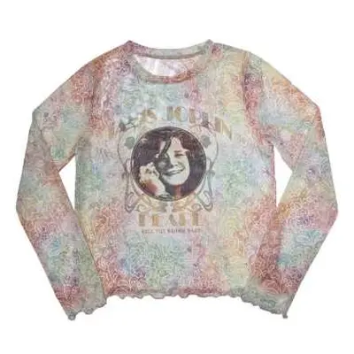 Janis Joplin Ladies Long Sleeve T-shirt: Pearl (mesh) (small) S