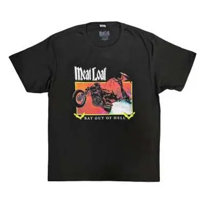 Meat Loaf Unisex T-shirt: Bat Out Of Hell Rectangle (medium) M