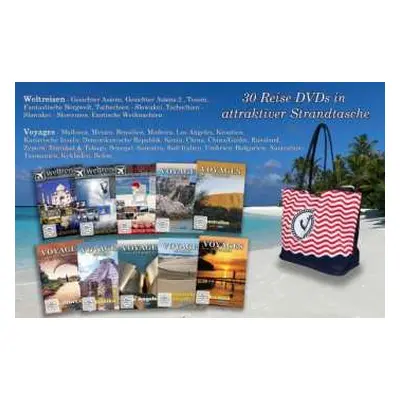 30DVD Various: 30 Reise Dvds In Attraktiver Strandtasche