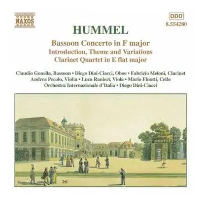 CD Johann Nepomuk Hummel: Bassoon Concerto In F Major / Introduction, Theme And Variations / Cla