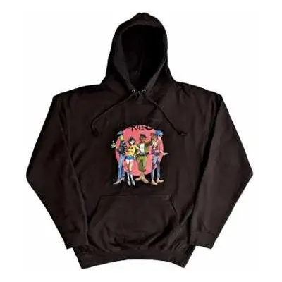 Gorillaz Unisex Pullover Hoodie: Group Circle Rise (x-large) XL