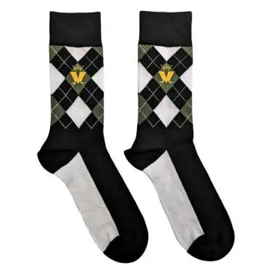 Madness Unisex Ankle Socks: Crown & M Green Diamond (uk Size 7 - 11) 42 - 47