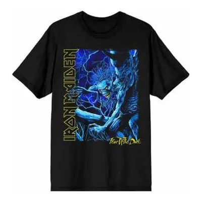 Tričko Fear Of The Dark Blue Tone Eddie Vertical Logo Iron Maiden XL