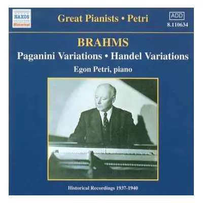 CD Johannes Brahms: Paganini Variations • Handel Variations