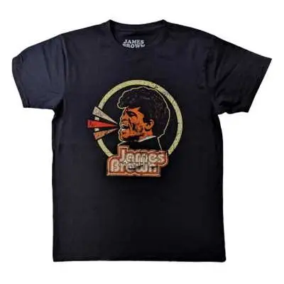 James Brown Unisex T-shirt: Circle & Logo (large) L