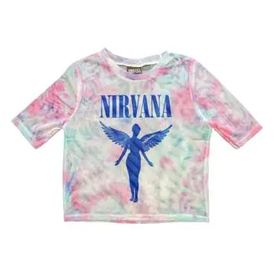 Nirvana Ladies Crop Top: Angelic Blue Mono (mesh) (medium) M