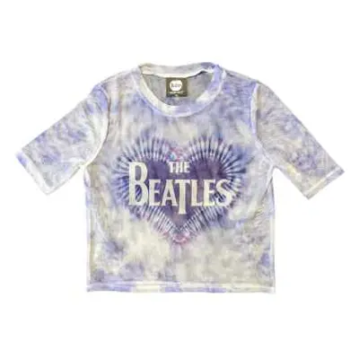 The Beatles Ladies Crop Top: Heart & Drop T Logo (mesh) (small) S