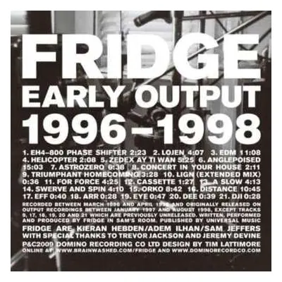 CD Fridge: Early Output 1996-1998