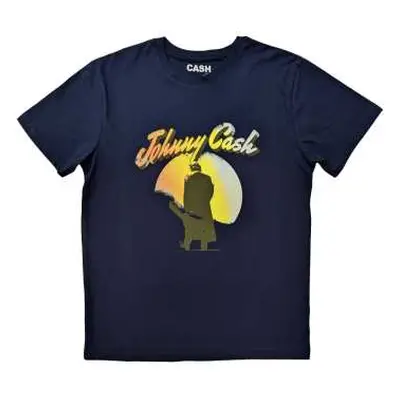 Johnny Cash Unisex T-shirt: Walking Guitar (medium) M