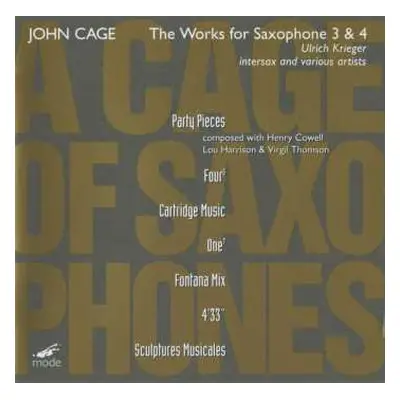 2CD John Cage: The Works For Saxophone 3 & 4