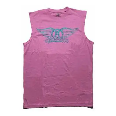 Aerosmith Unisex Tank T-shirt: Glitter Print Logo (embellished) (large) L