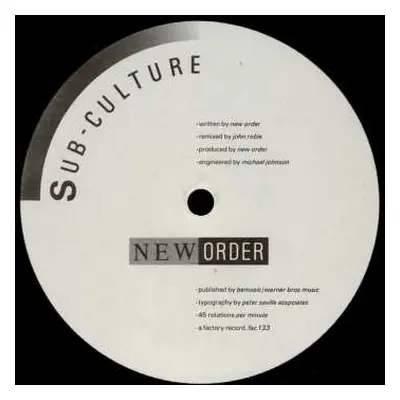 LP New Order: Sub-culture