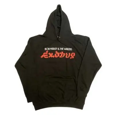 Bob Marley Unisex Pullover Hoodie: Exodus Wailers European Tour '77 (back Print & Hi-build) (lar