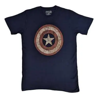 Marvel Comics Unisex T-shirt: Captain America Embroidered Shield (large) L