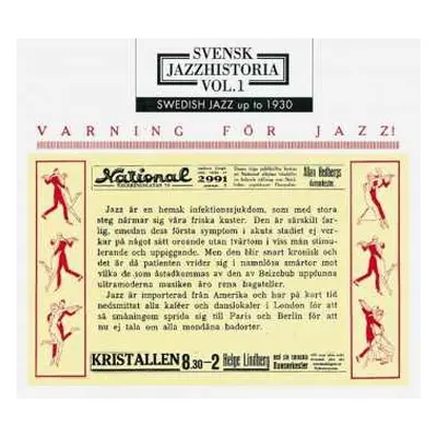 2CD Various: Svensk Jazzhistoria Vol. 1: Swedish Jazz 1899-1930: Varning För Jazz!