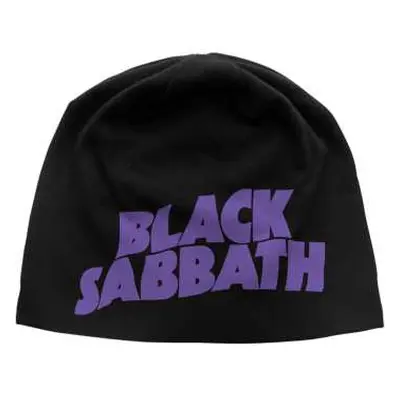 Black Sabbath Unisex Beanie Hat: Purple Logo Jd Print