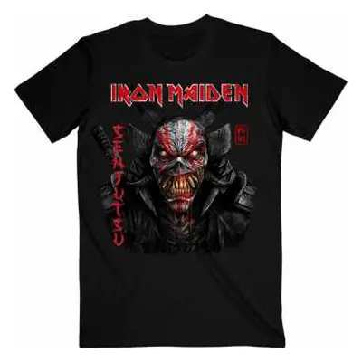 Tričko Senjutsu Black Cover Vertical Logo Iron Maiden XXL