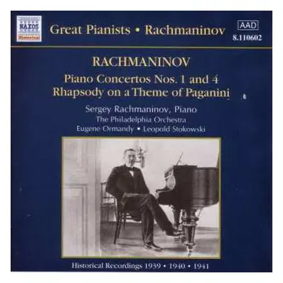 CD Sergei Vasilyevich Rachmaninoff: Piano Concertos Nos. 1 And 4 • Rhapsody On A Theme Of Pagani