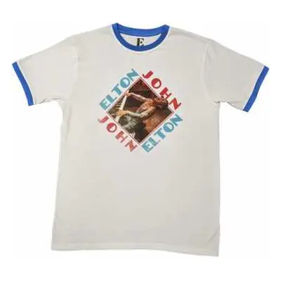 Elton John Unisex Ringer T-shirt: Piano Diamond (small) S