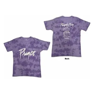 Prince Unisex T-shirt: Purple Rain (wash Collection & Back Print) (large) L