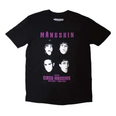 Maneskin Unisex T-shirt: Live At Circo Massimo 2022 Faces (ex-tour) (medium) M