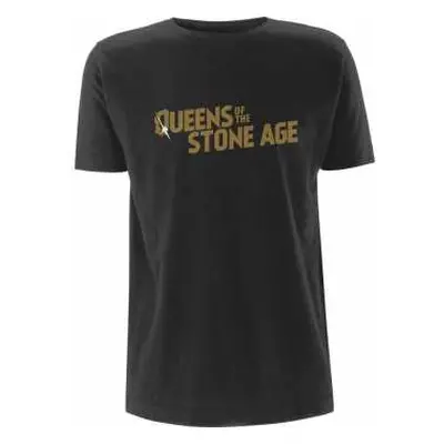 Tričko Text Logo Queens Of The Stone Age (metallic) M