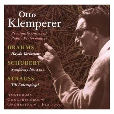 CD Johannes Brahms: Otto Klemperer - Previously Unissued Public Performance