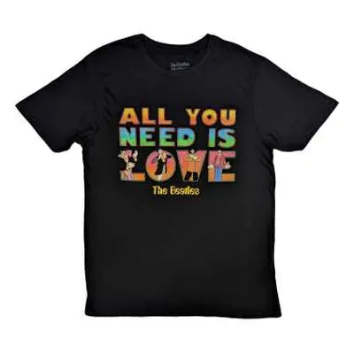 The Beatles Unisex T-shirt: Yellow Submarine All You Need Is Love Stacked (small) S