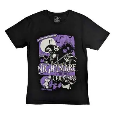 Disney Unisex T-shirt: The Nightmare Before Christmas Welcome To Halloween Town (embellished) (l