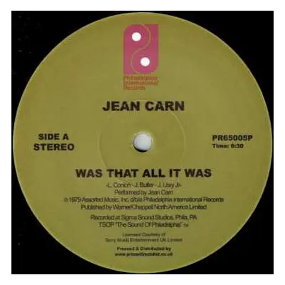 LP Jean Carn: Was That All It Was