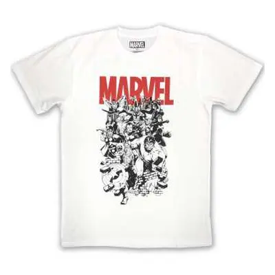 Marvel Comics Unisex T-shirt: Black & White Characters (xx-large) XXL