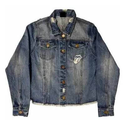 The Rolling Stones Ladies Denim Jacket: Script (back Print) (small) S