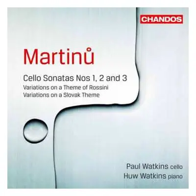 CD Bohuslav Martinů: Sonaten Für Cello & Klavier Nr.1-3