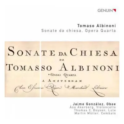 CD Tomaso Albinoni: Sonate Da Chiesa Op.4 Nr.1-6