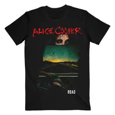 Alice Cooper Unisex T-shirt: Road Cover Tracklist (back Print) (medium) M